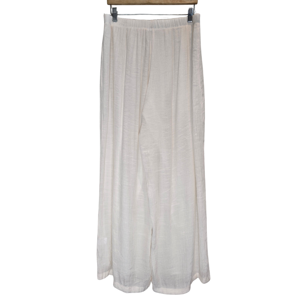 Flowy Rayon Blend Elastic Waist Trousers - Size 16