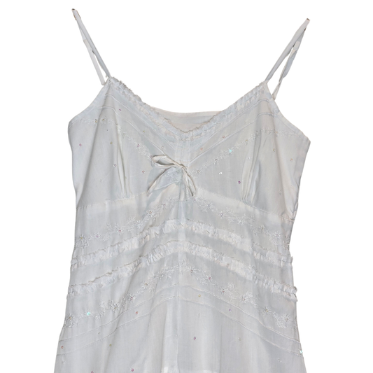 Cute Detail White Maxi Dress - Size M