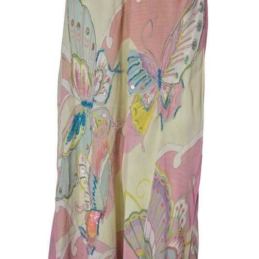 Gorgeous 90's Pastel Beaded Butterfly Dress - Size 32