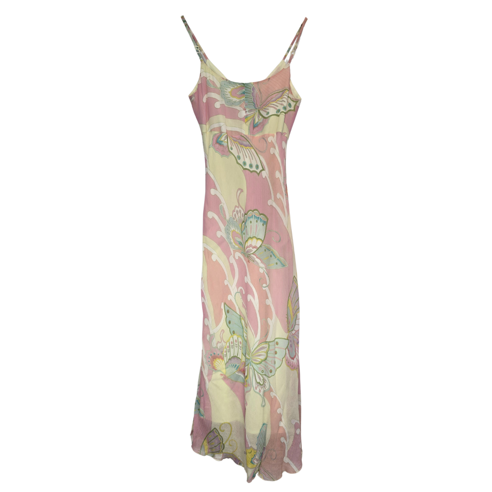 Gorgeous 90's Pastel Beaded Butterfly Dress - Size 32