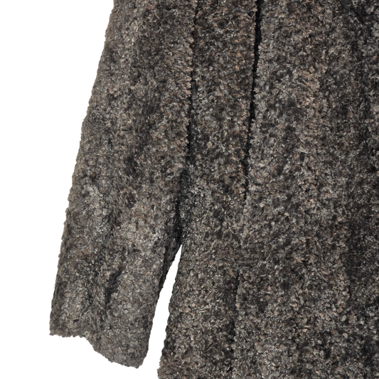 Vintage Brown Velvety Faux Fur Coat - Size XXL