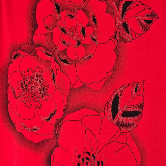 Vintage 90's Red Rose Vest - Size Large