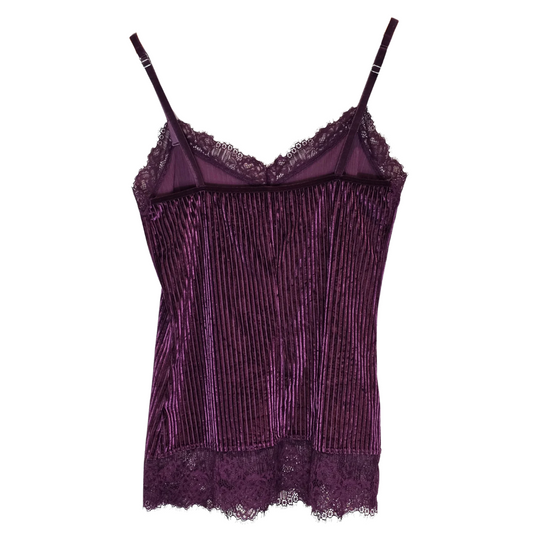 Intimissimi Stripe Velvet + Lace Detail Vest- Size S