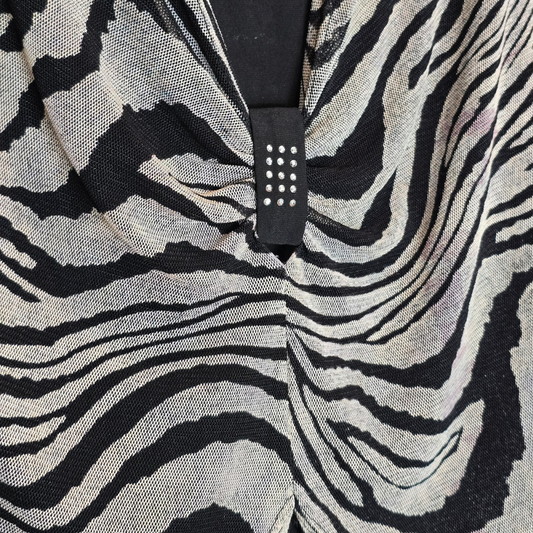 Retro 2000's Zebra Print Top - Size L