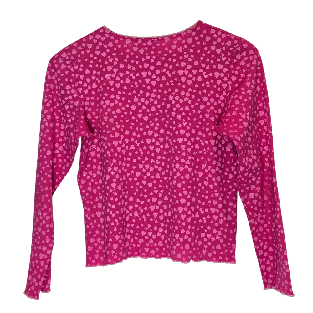 Retro 2000's Heart Print Long Sleeve - Size S/M