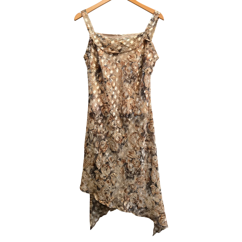 Vintage Detailed Midi Dress - Size L (W36)