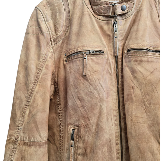 Retro Genuine Leather Jacket - Size XL (W42)