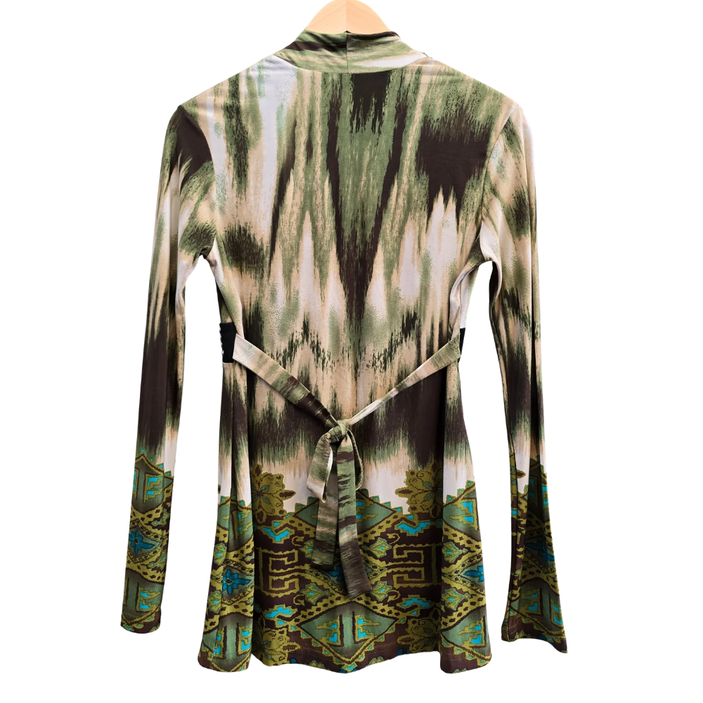 Y2K Nature Pattern + Beadwork Top - Size 10 (W45)