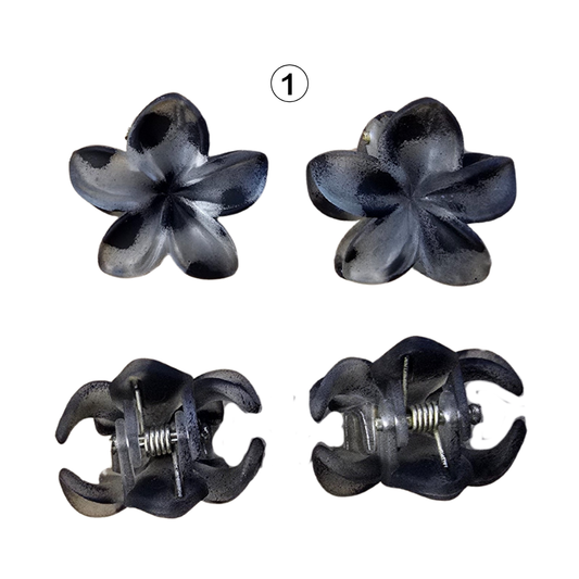 2 Mini Flower Claw Hairclips