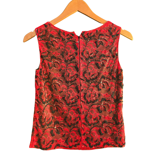 Genuine Vintage Lace + Full Beadwork Design Top