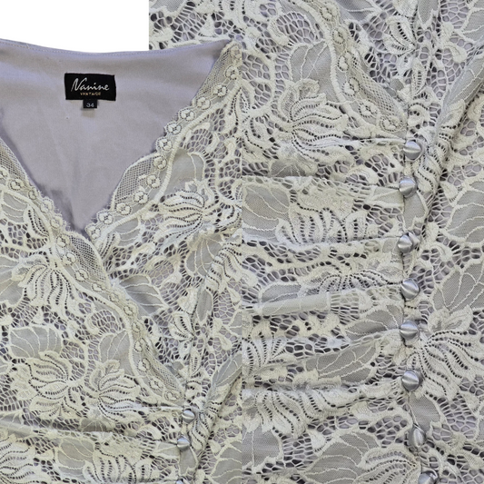 Vintage Detailed Lace Top - Size 34