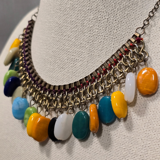 1980's Vintage Chunky Statement Choker Necklace (W23)