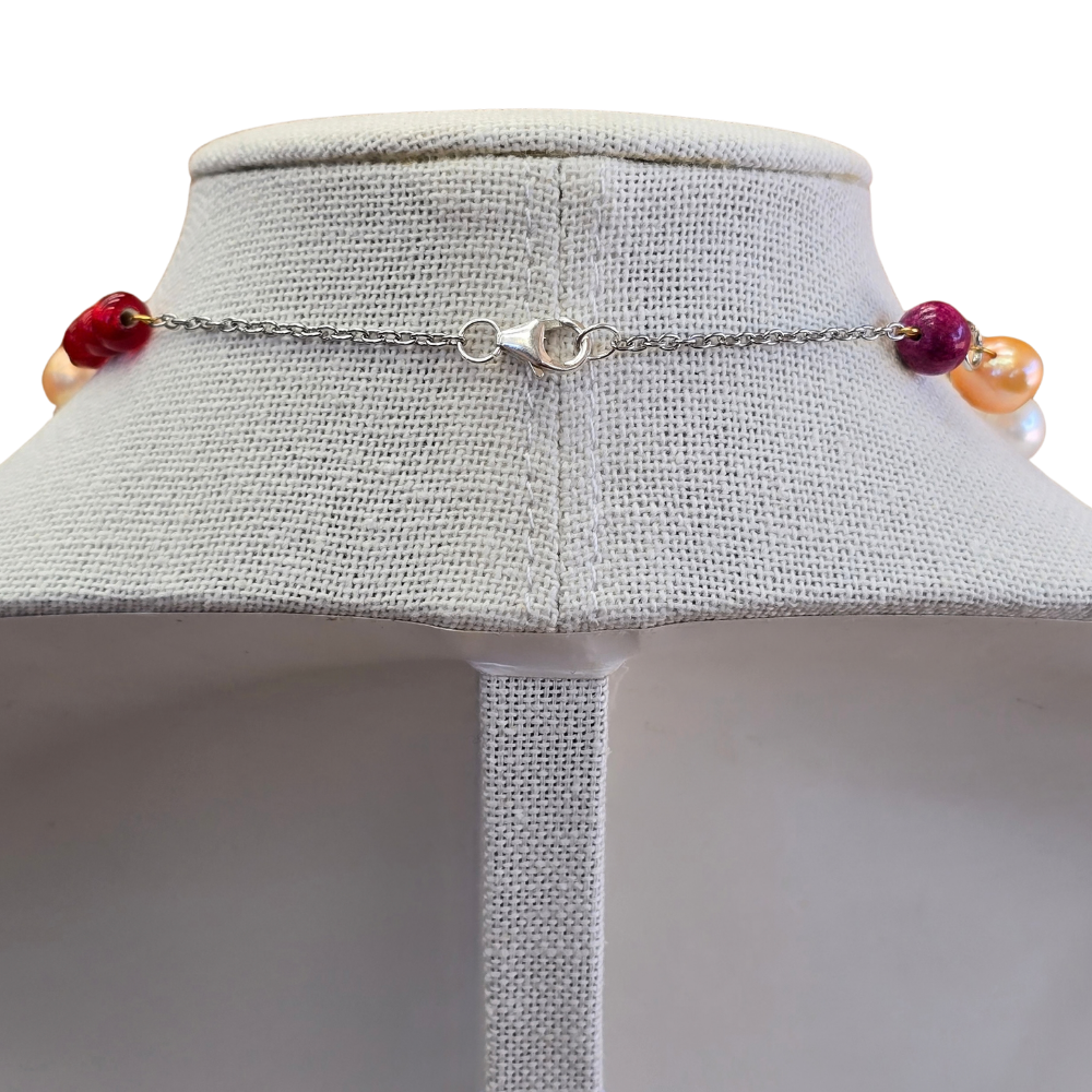Handmade with Love Pinky Whimsical Style - One Of A kind Necklace