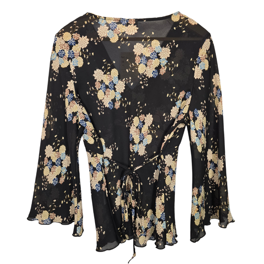Retro 90's Floral Print Fairy Top - Size 14 (W33)