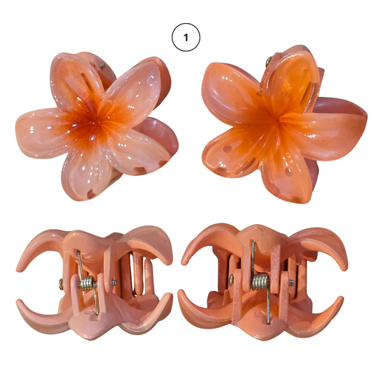 2 Medium Flower Claw Hairclips