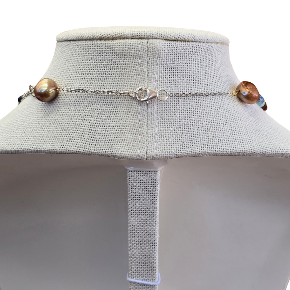 Handmade with Love Hues of Blues Whimsical Style - One Of A kind Necklace