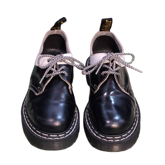 Black & White Leather Oxford Dr Martens UK7