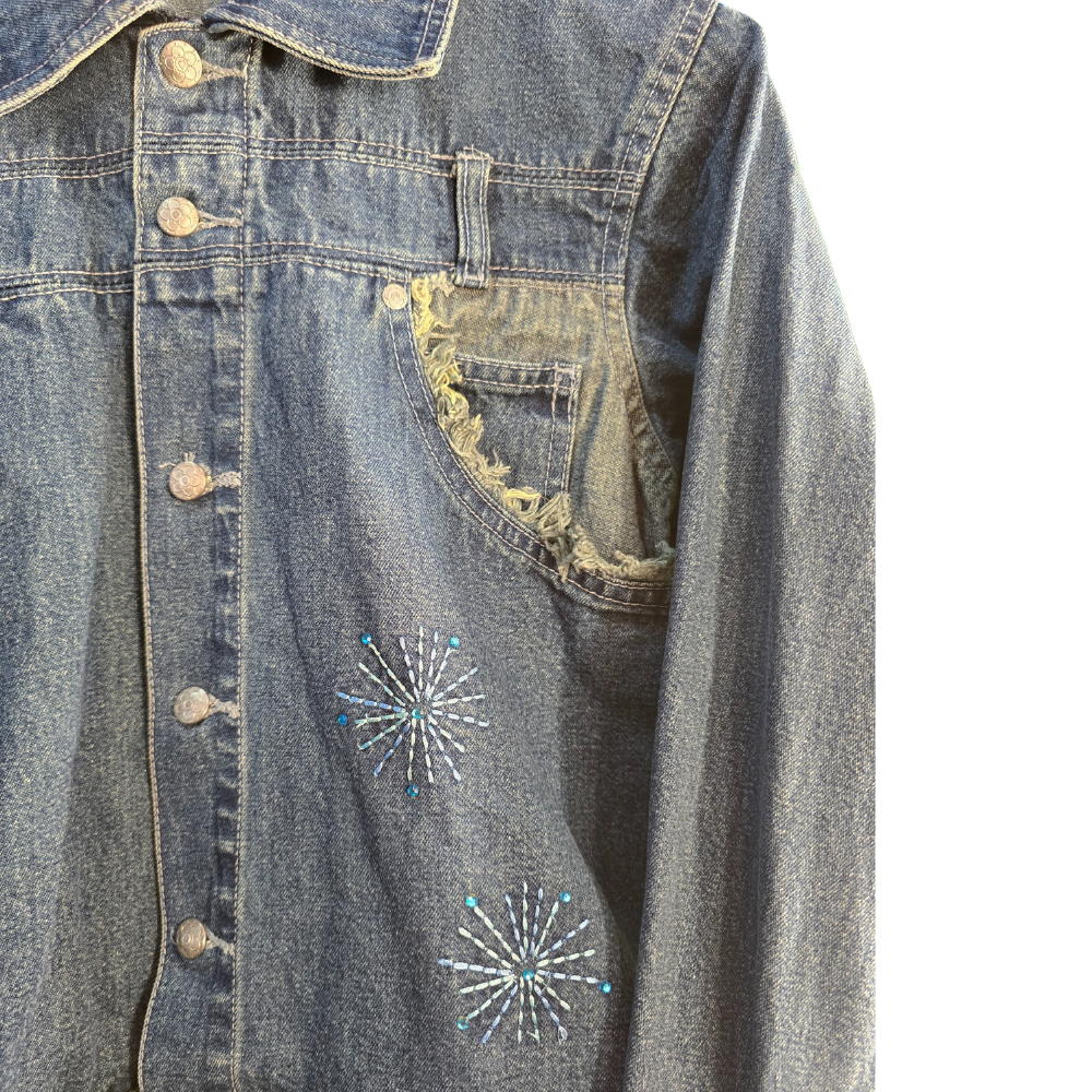 Retro / Y2K Unique Up-cycle Denim Jacket