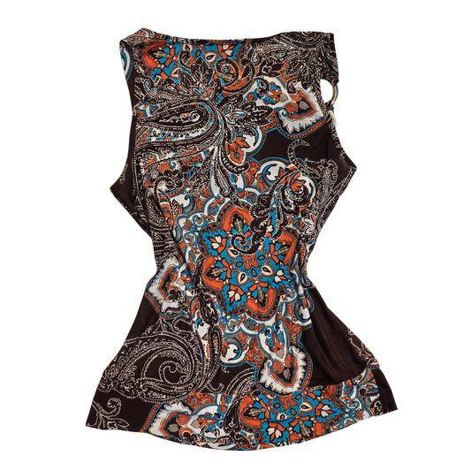 Retro / 2000s Pattern Cowl Neck Summer Top