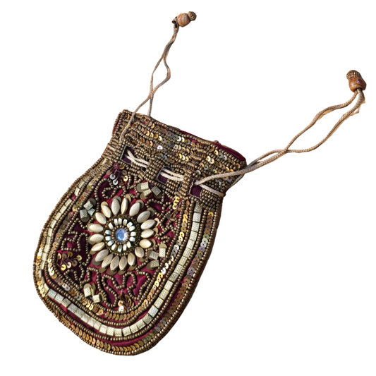 90's Vintage Beautiful Bead Pouch