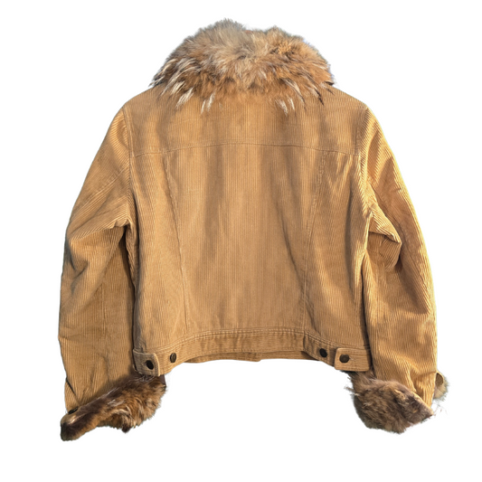 Vintage 90s Corduroy + Fur Trim Jacket