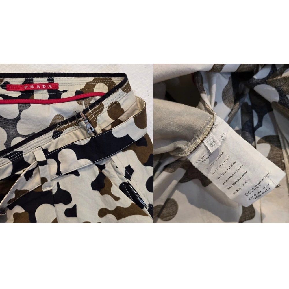 PRADA Made In Italy Camo / Cow Print Mini Skirt