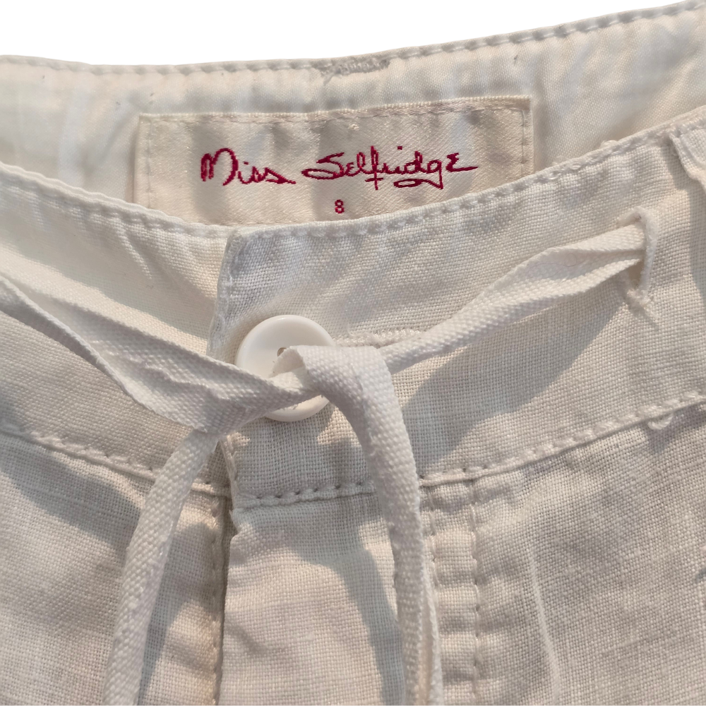 100% Linen Low Rise Trousers - Size 8