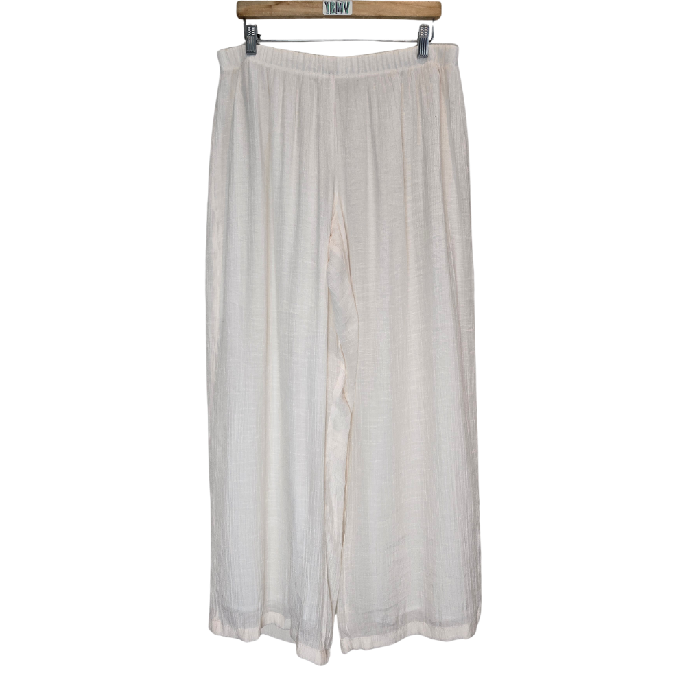 Flowy Rayon Blend Elastic Waist Trousers - Size 16