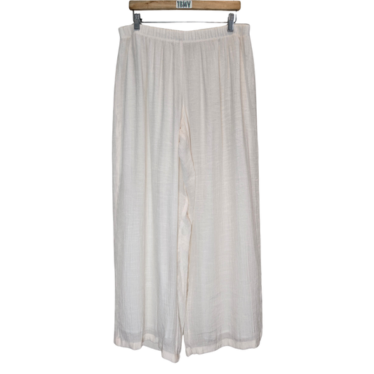 Flowy Rayon Blend Elastic Waist Trousers - Size 16