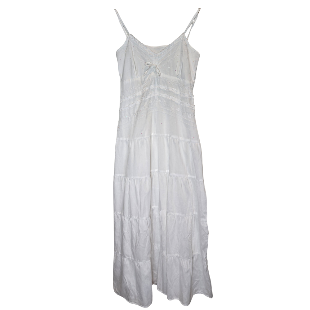 Cute Detail White Maxi Dress - Size M