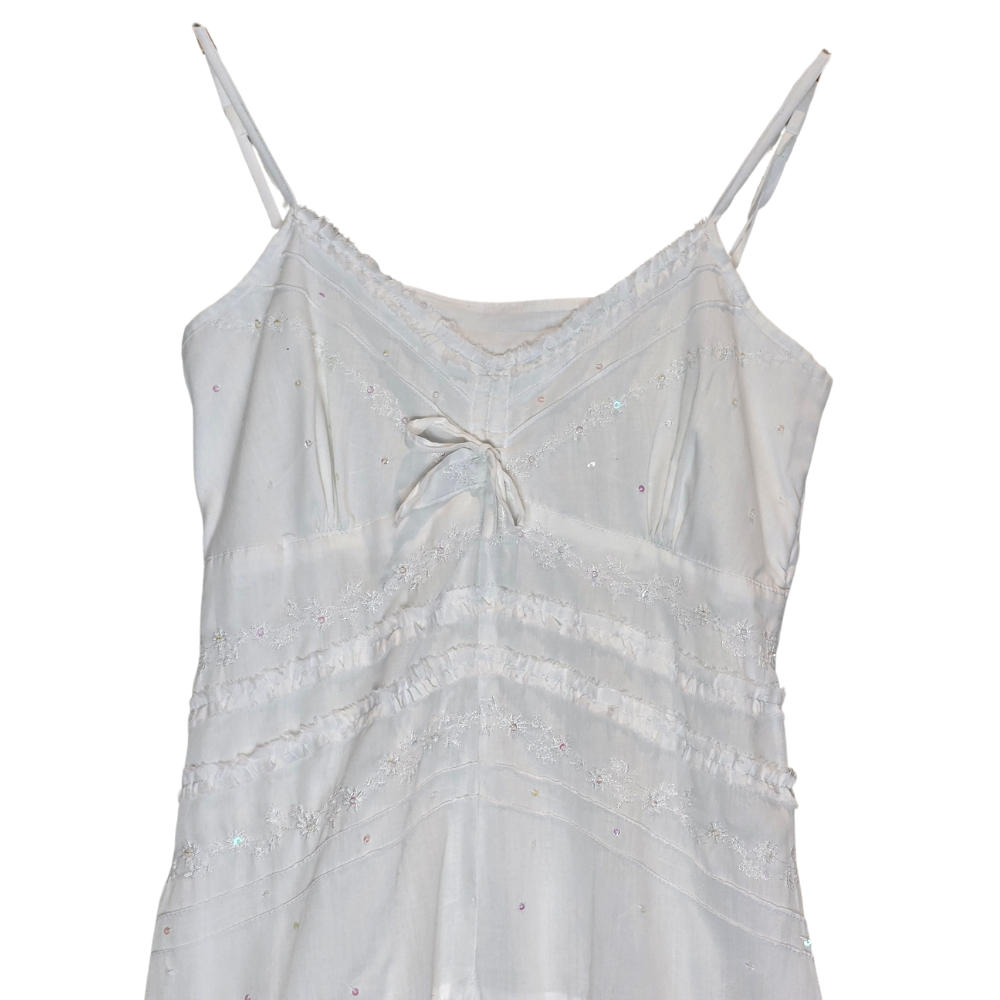 Cute Detail White Maxi Dress - Size M