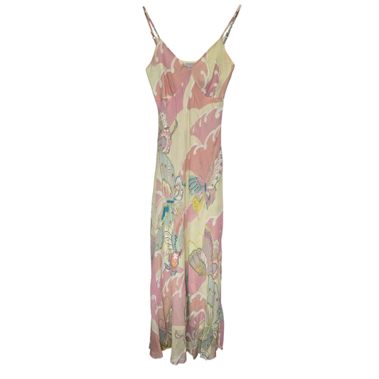 Gorgeous 90's Pastel Beaded Butterfly Dress - Size 32
