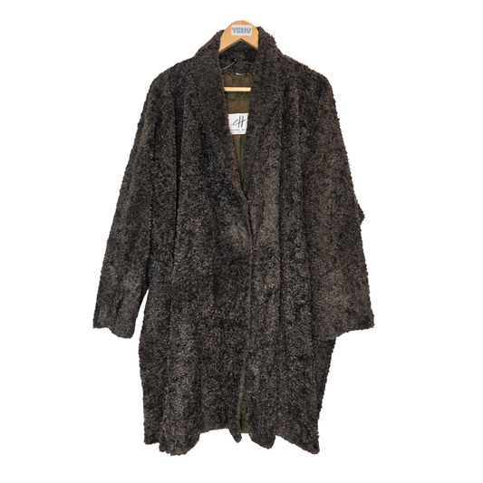 Vintage Brown Velvety Faux Fur Coat - Size XXL