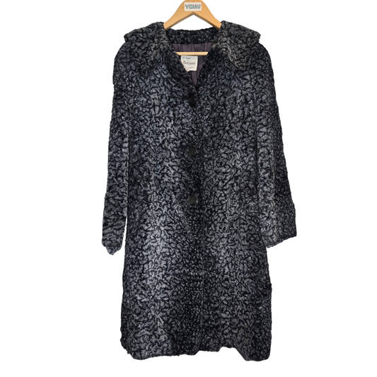 Gorgeous Vintage Grey Faux Fur Coat - Size M/L