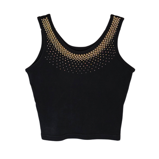 Vintage 90's Cotton Vest + Beadwork Detailing - Size Medium