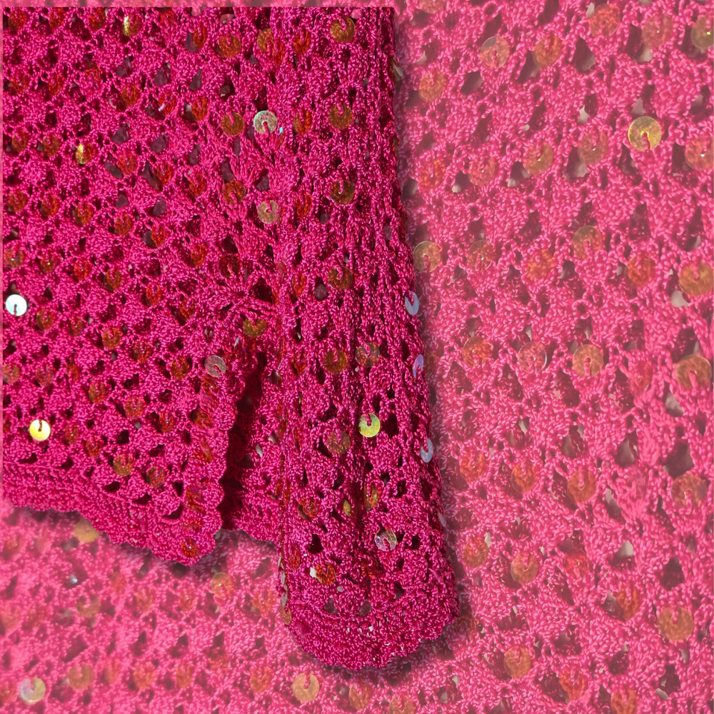 Vintage 90's Sequin + Crochet Festival Top