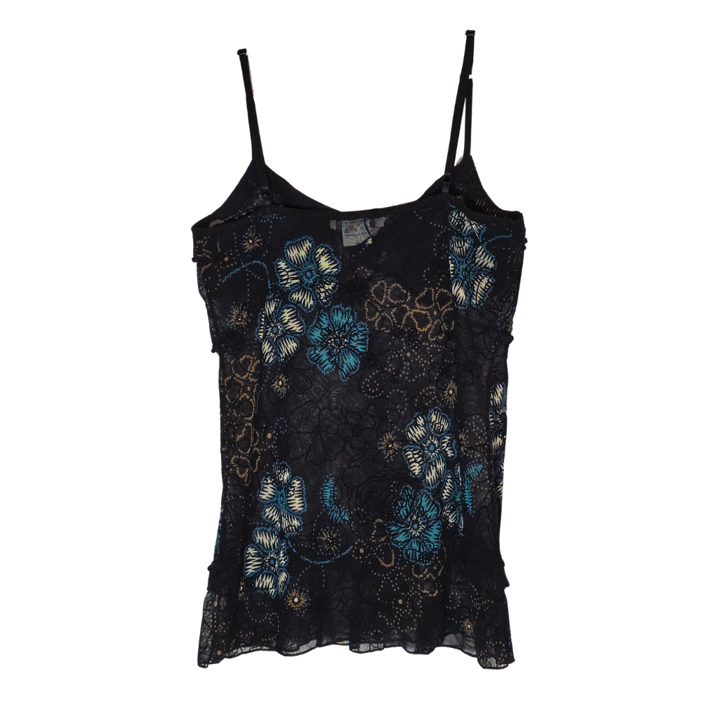 Retro Y2K Jus D'orange Paris Pattern Mesh + Detailed Cami