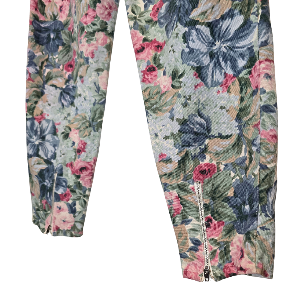 Vintage 90's Floral Print Cotton Trousers