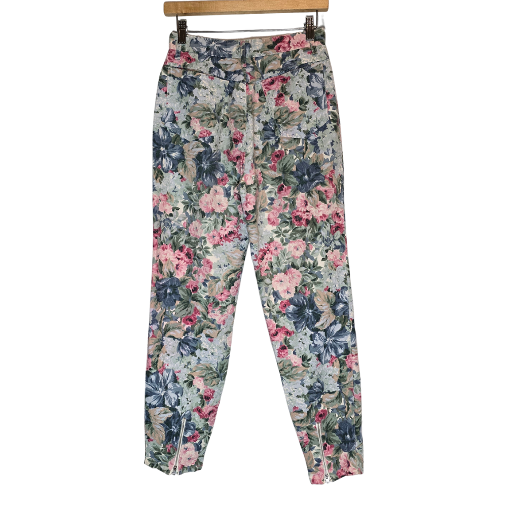 Vintage 90's Floral Print Cotton Trousers