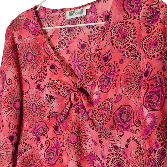 Retro Early 2000's Pretty Print Top - Size Large
