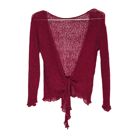 Red Knit Wrap/ Tie Top - Freesize