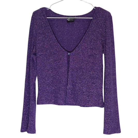 Vintage 90's Purple Sparkle Crop Top - Size M
