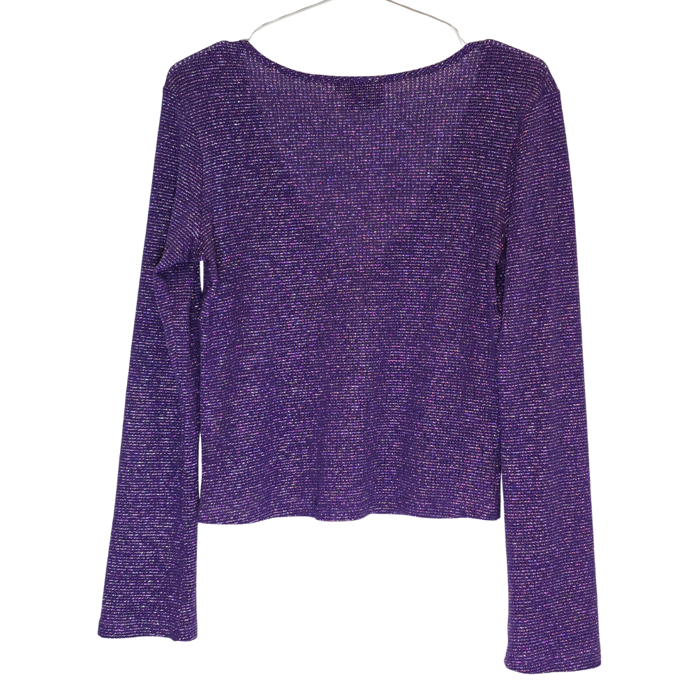 Vintage 90's Purple Sparkle Crop Top - Size M