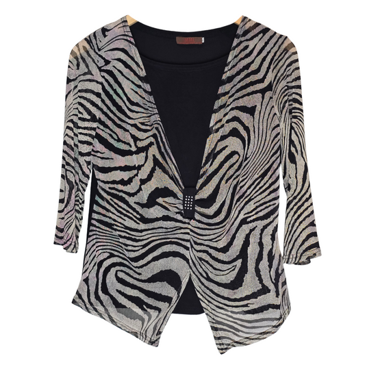 Retro 2000's Zebra Print Top - Size L