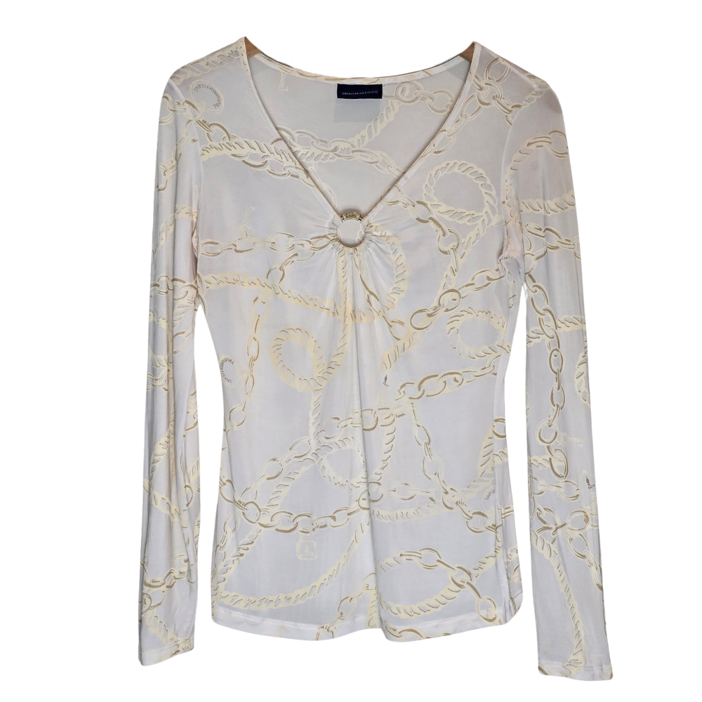 Trussardi Jeans Graphic Print Long Sleeve - Size M