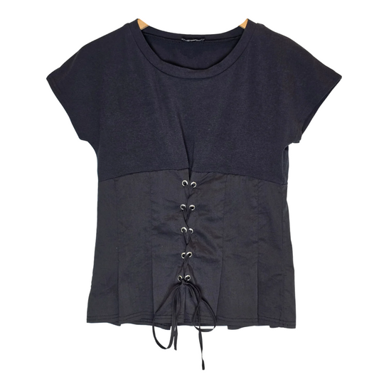 "Tee" with Structured/ Corset Style Details - Size M