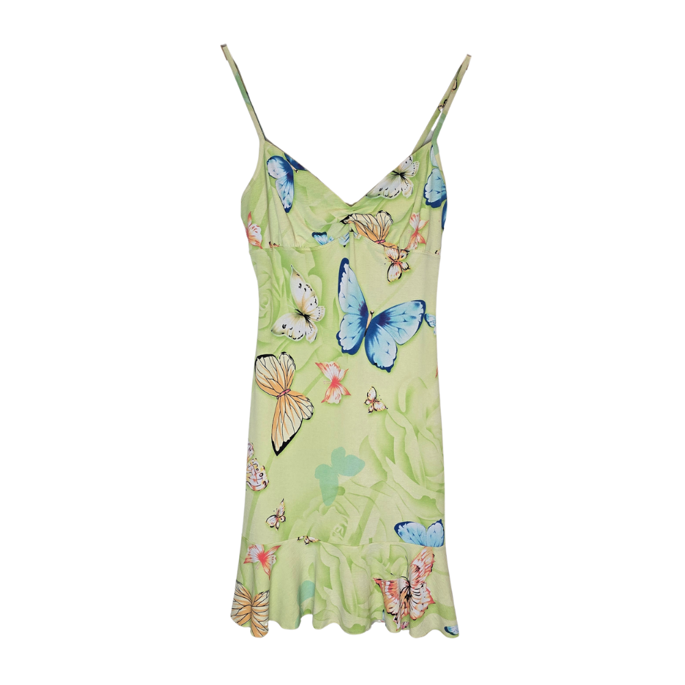 Vintage Made in France Butterfly Mini Dress - Size S