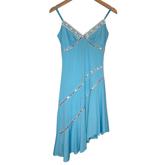 Vintage Y2K Asymmetrical + Sequin Detail Party Dress - Size S