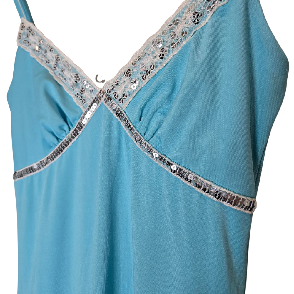 Vintage Y2K Asymmetrical + Sequin Detail Party Dress - Size S