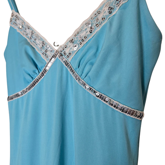 Vintage Y2K Asymmetrical + Sequin Detail Party Dress - Size S